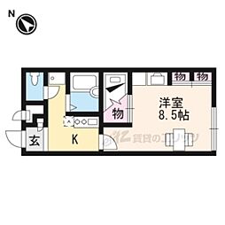 レオパレスMikumo2 1Kの間取図画像