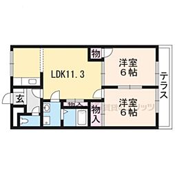 ロワールKENT 2LDKの間取図画像