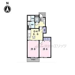 グランアルブルS 2DKの間取図画像
