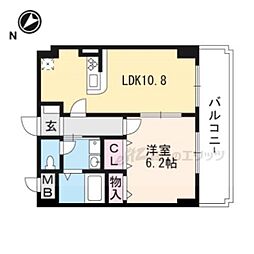 サピーハーモニー堅田 1LDKの間取図画像