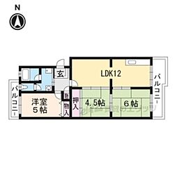 セレッソ甲西Ａ号館 4階3LDKの間取り