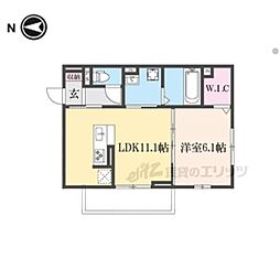 JR東海道・山陽本線 近江八幡駅 徒歩14分の賃貸アパート 1階1LDKの間取り