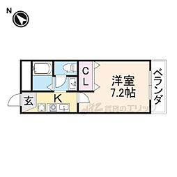 アネックスA 1Kの間取図画像