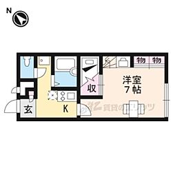 JR東海道・山陽本線 南彦根駅 徒歩21分の賃貸アパート 1階1Kの間取り
