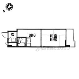 ウイング21 2階ワンルームの間取り