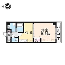 イクスコート大津駅前 3階1DKの間取り