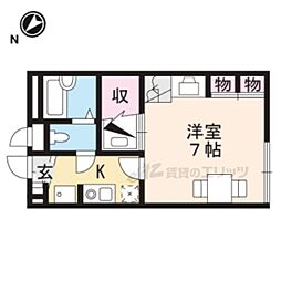 JR東海道・山陽本線 彦根駅 徒歩29分の賃貸アパート 2階1Kの間取り