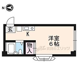 エスポワール平津 3階ワンルームの間取り