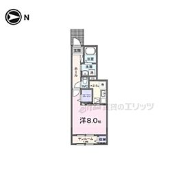 近江鉄道八日市線 八日市駅 徒歩22分の賃貸アパート 1階1Kの間取り