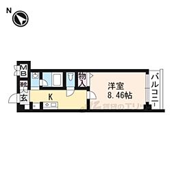 Ｊｕｍｅａｕｘ　Ｈｏｎｎｅｔｅｔｅ 8階1Kの間取り