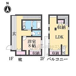 ＫＵＳＵ　ＫＵＳＵ 2階1LDKの間取り