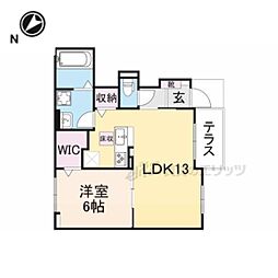 近江鉄道近江本線 高宮駅 徒歩2分の賃貸アパート 1階1LDKの間取り