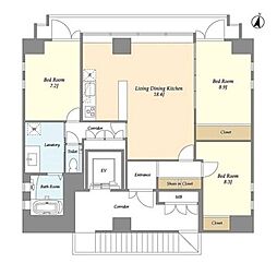 クアトロアルカ九段 3階2SLDKの間取り