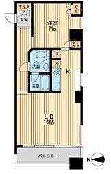 ドゥーエ清澄白河 4階1LDKの間取り