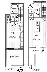 白金高輪レジデンス 1階1LDKの間取り