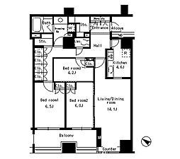 パークアクシス日本橋ステージ 7階3LDKの間取り