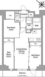 コンフォリア・リヴ豊洲キャナル 6階3LDKの間取り