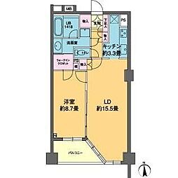 カスタリア高輪 4階1LDKの間取り
