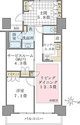 Brillia ist 東雲キャナルコート 11階1SLDKの間取り