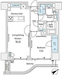 パークコート南青山三丁目 3階1LDKの間取り