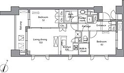 レジディア水道橋 12階2LDKの間取り