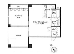 Qiz広尾 5階1LDKの間取り