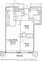 ザ・パークハウス晴海タワーズティアロレジデンス 19階2LDKの間取り