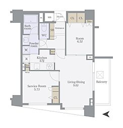 クレッセント麻布II 6階1SLDKの間取り