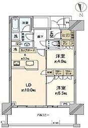 BAYZ TOWER＆GARDEN 8階2LDKの間取り