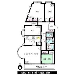 ウエダマンション 2階4LDKの間取り