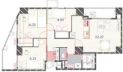 T’s garden東陽町 7階3LDKの間取り