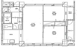 須磨マンション 5階2LDKの間取り