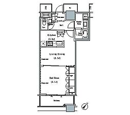 THE TOKYO TOWERS MIDTOWER 13階1LDKの間取り