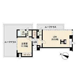 エスティメゾン白金台 6階1LDKの間取り