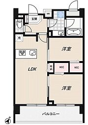 RIDGE豊洲 10階2LDKの間取り