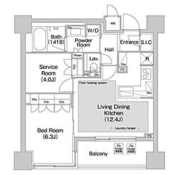 コンフォリア赤坂 1SLDKの間取図画像