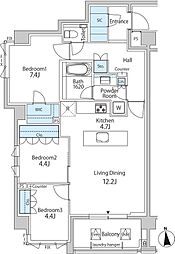 グリーンレジデンス赤坂 3LDKの間取図画像