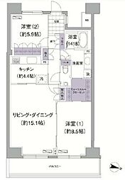 アビティ目黒 2LDKの間取図画像