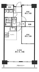 三田ナショナルコート 2LDKの間取図画像