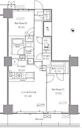 パークアクシス豊洲 2LDKの間取図画像