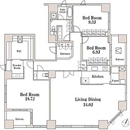 LaSante一番町 3LDKの間取図画像