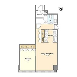 プルデンシャルタワー 1LDKの間取図画像