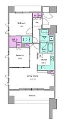 レジディア水道橋 2LDKの間取図画像