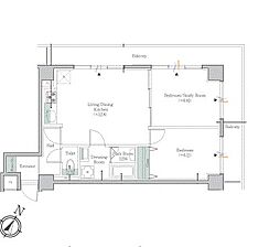 ブルックサイド水天宮前 2LDKの間取図画像