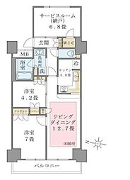 Brilliaist東雲キャナルコート 2SLDKの間取図画像
