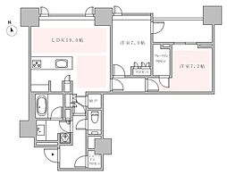 三田ガーデンヒルズ NORTH HILL 2LDKの間取図画像