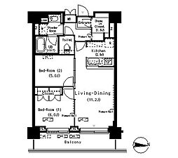 ParkAxis辰巳STAGE 2LDKの間取図画像