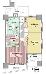 ライオンズマンション西麻布シティ 2LDKの間取図画像