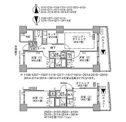アクティ汐留 2LDKの間取図画像