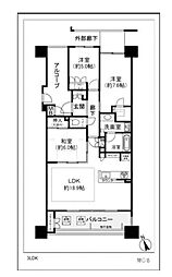 ニューライズシティ東京ベイハイライズ 3LDKの間取図画像